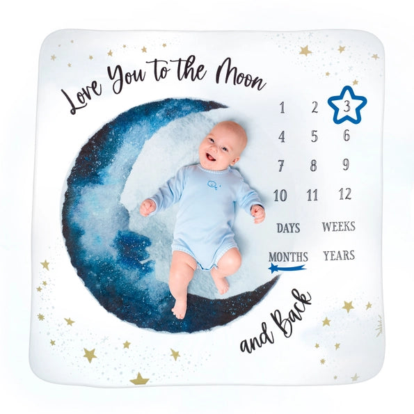 Love you To the Moon and Back Baby Milestone Blanket