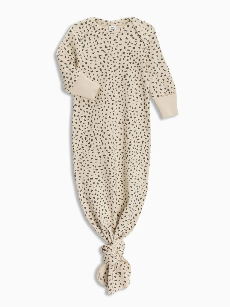 Landry Infant Gown - Cheetah / Pewter
