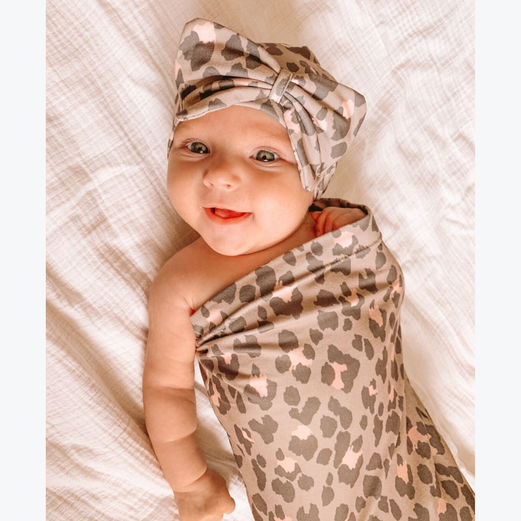 Blush Leopard Cutie Cocoon™ + Hat Set